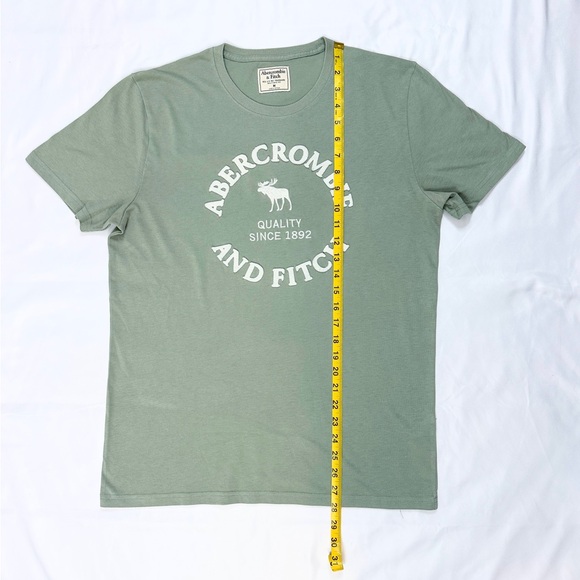 Vintage Y2K Abercrombie & Fitch Embroidered Logo Tee - Seafoam - M - Picture 7 of 8